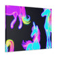 "Neon Magic" NEON Unicorns Art Canvas