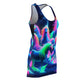 "Neon Nocturne: Unicorns in the Wild" Neon Unicorns Racerback Dress