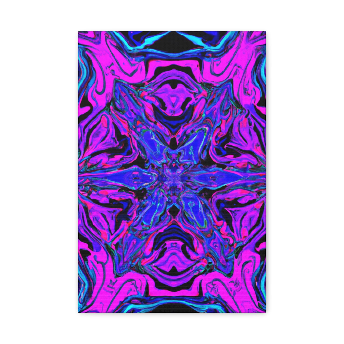 Vivid Trancendent Neon Dimensions. Trippy Infinity Patterns Art Canvas