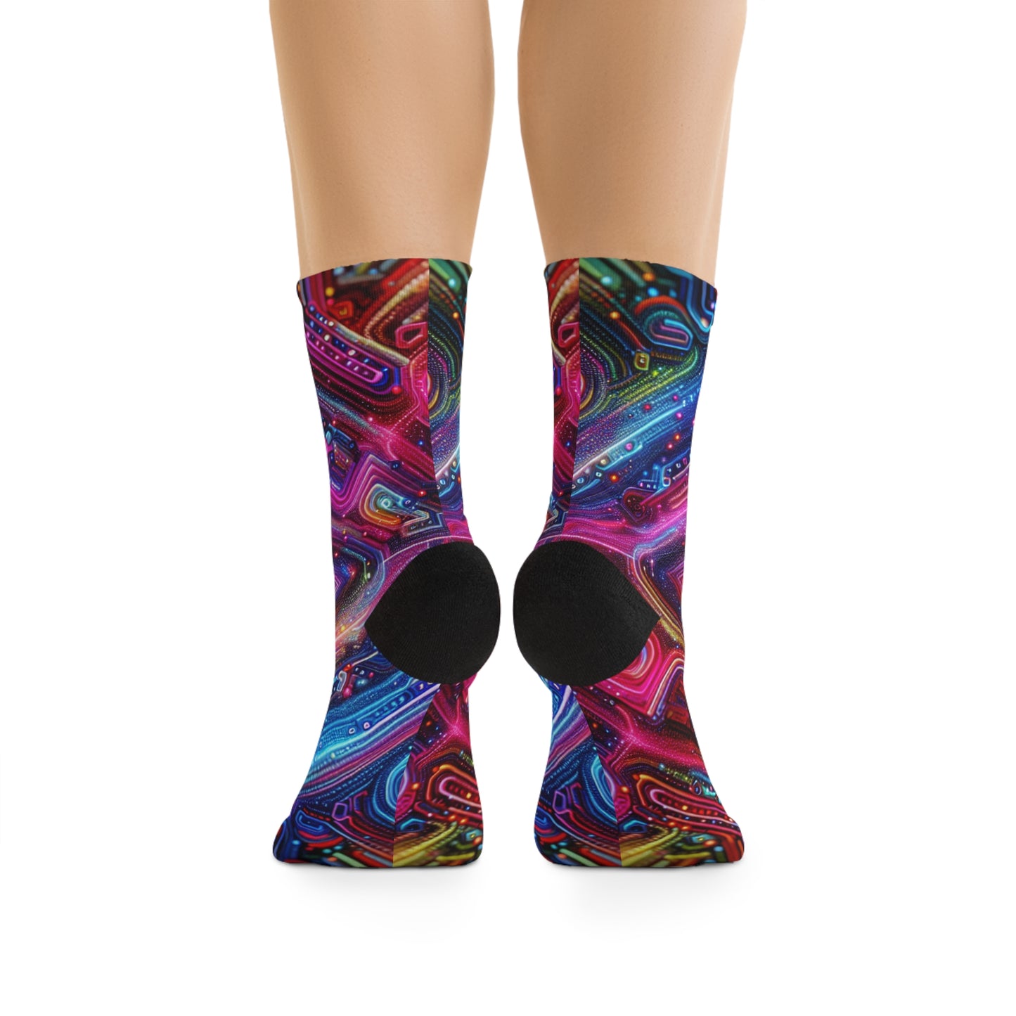 TDB Vibrant Trippy Neon Eternity Blast. Trippy Recycled Poly Socks