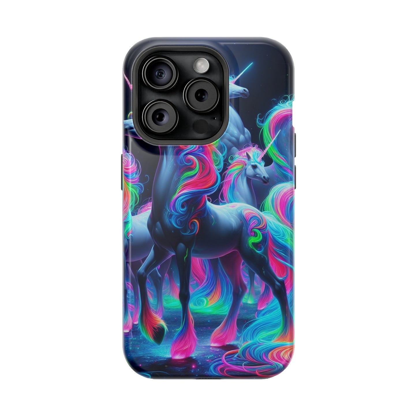 Neon Unicorn Prism. Neon Unicorns Premium Art Magsafe Magnet Tough IPhone 13 14 15 Pro Plus Max and Mini in Matte and Glossy Phone cases