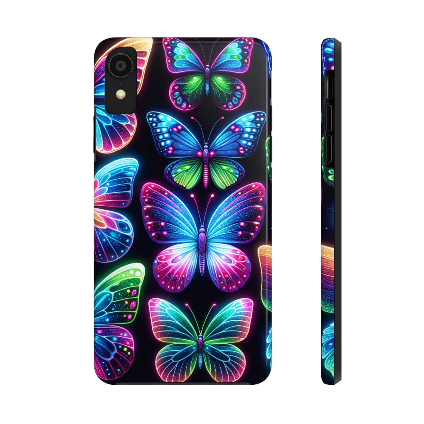 "Dance of the Neon Butterflies" NEON Butterflies Tough Phone Case Iphone 6 7 8 9 10 11 12 13 14 SE X XR XS Pro Max Mini Plus