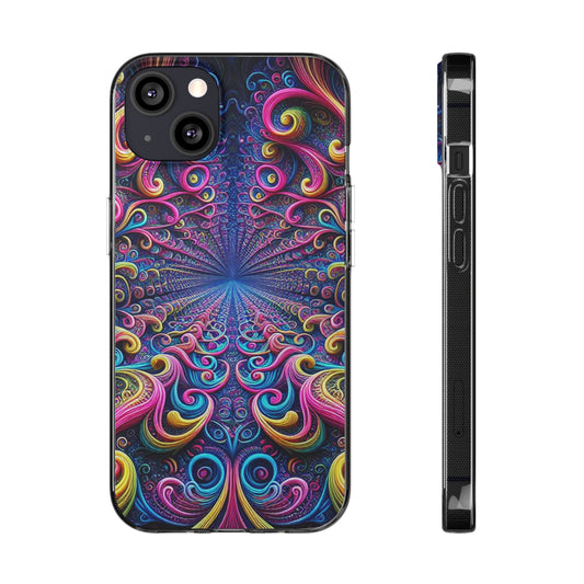 Neon Infinity Dreamscape. Infinity Patterns Art Polycarbonate Phone Case