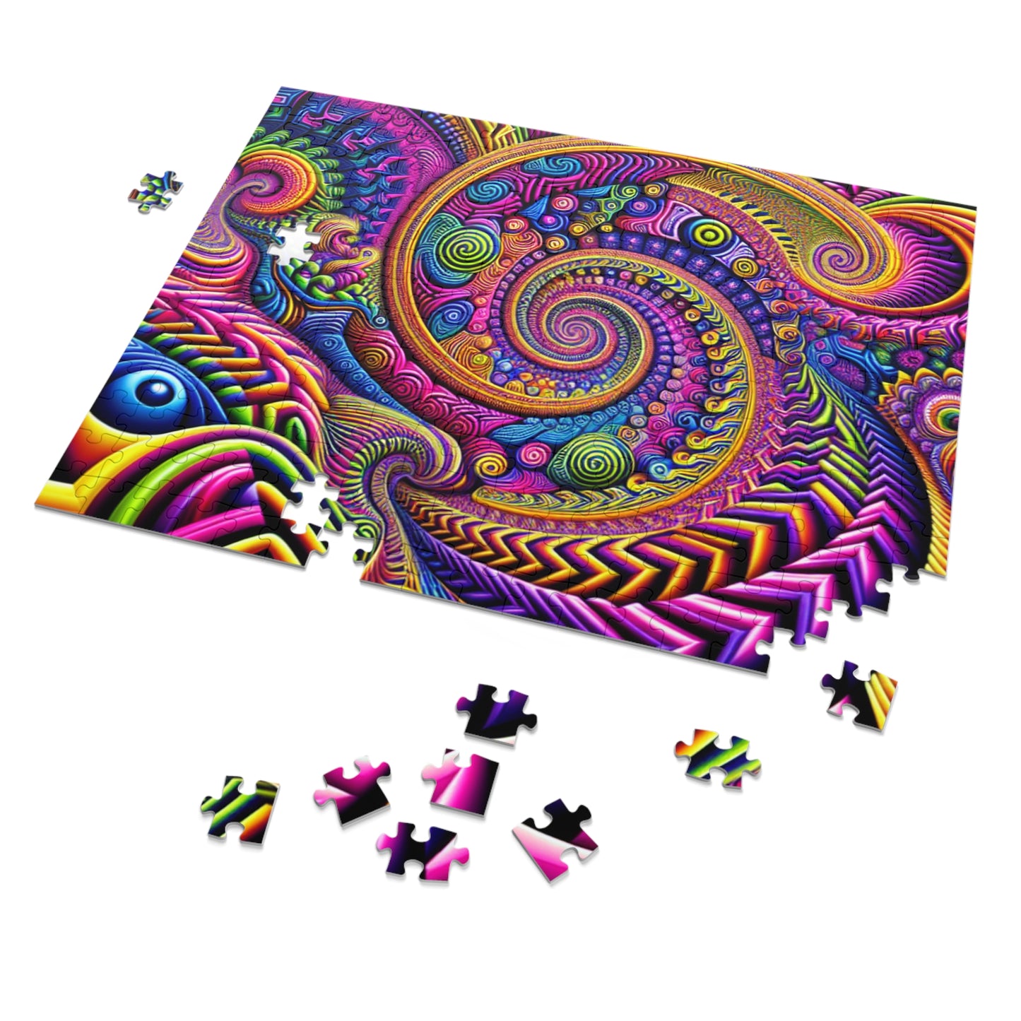 VibNeoInfInf - Neon Trippy Infinity Patterns Puzzle 30, 110, 252, and 1000 Pieces