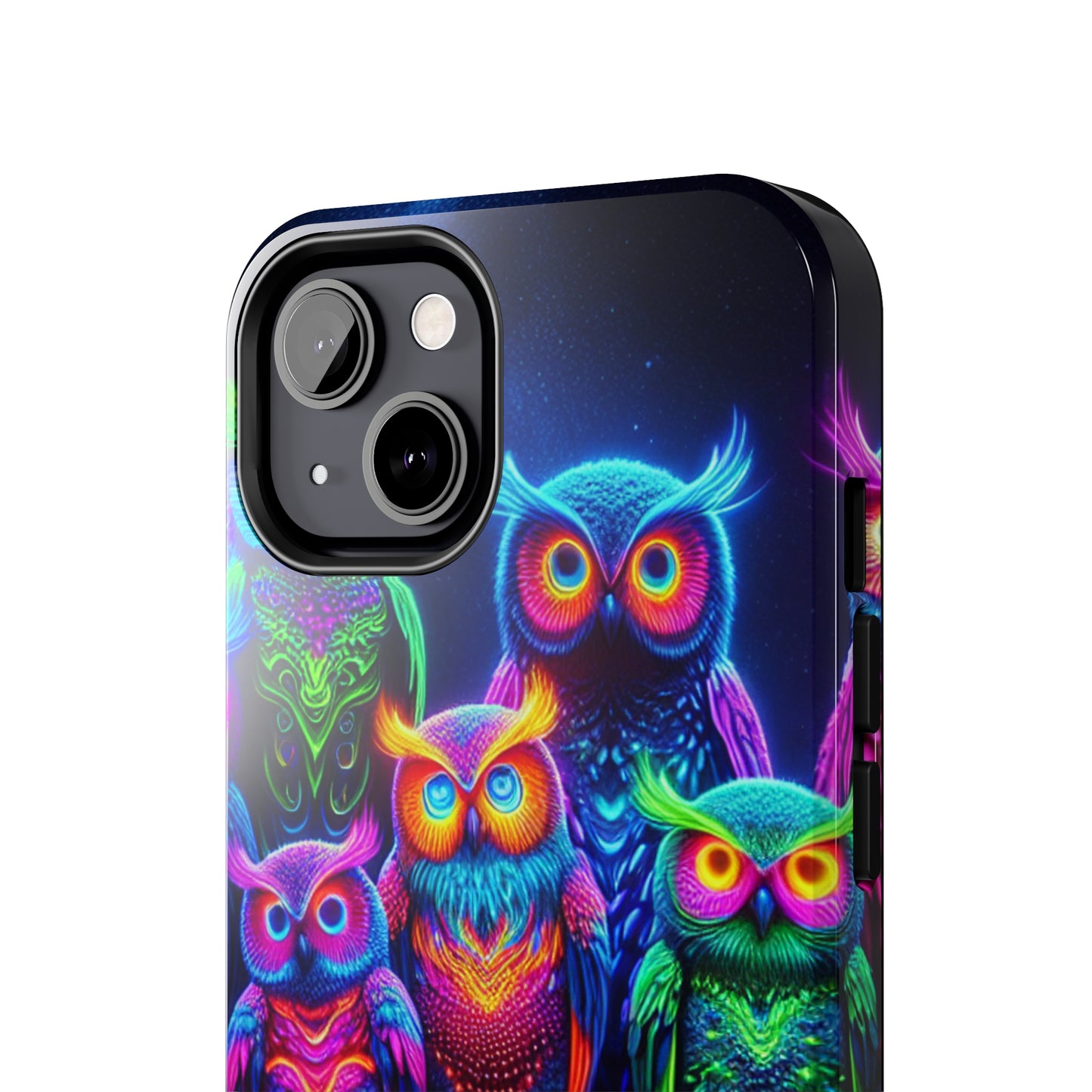 'Neon Rainbow Owls' NEON Owls Tough Phone Case