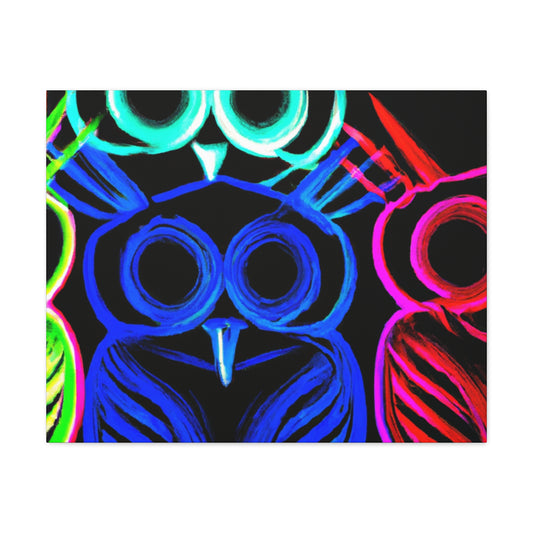 Neon Night Owls. NEON Owls Art Canvas