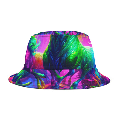 Neon-Mane Magic Neon Unicorns Bucket Hat