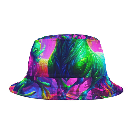 Neon-Mane Magic Neon Unicorns Bucket Hat