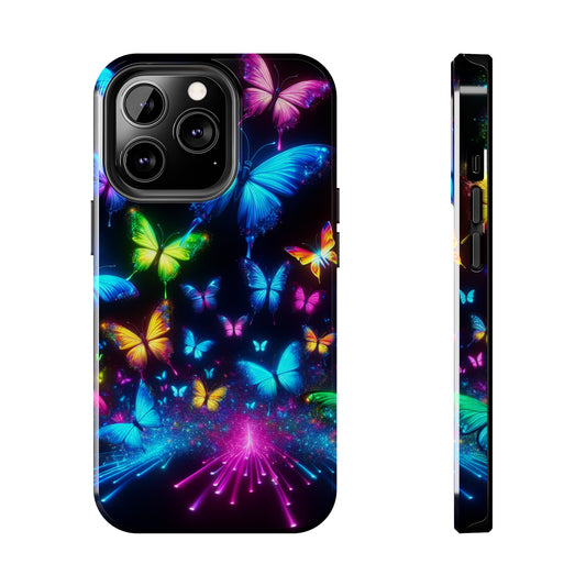 "Electric Flutterby Glow" NEON Butterflies Tough Phone Case