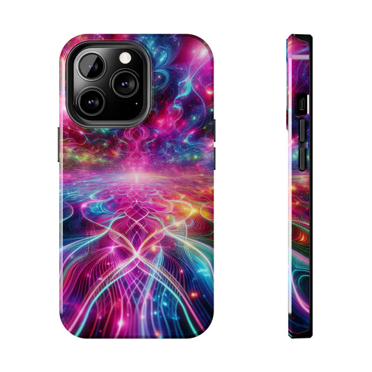Vortex of Luminescence. Trippy Infinity Patterns Tough Phone Case