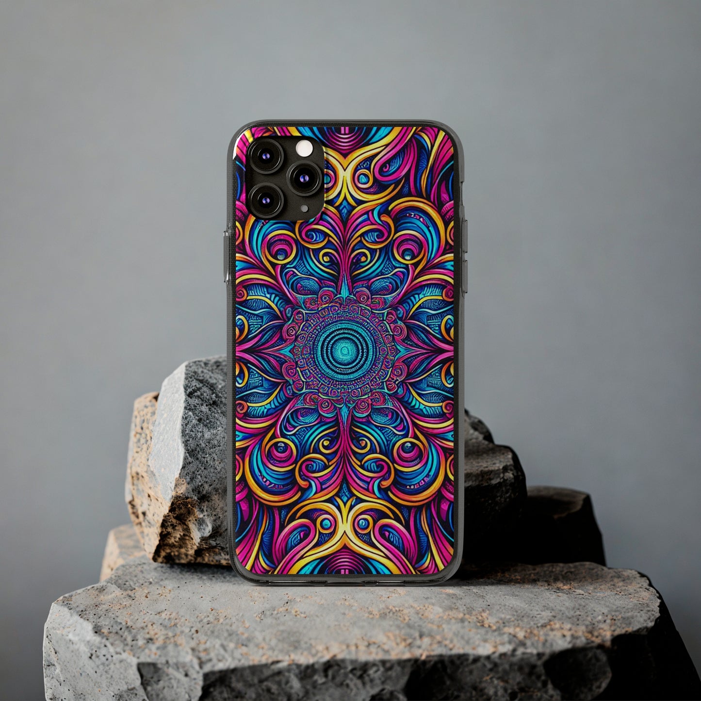 "Fantasia of Fluorescence" Infinity Patterns Art Polycarbonate Phone Case Samsung Galaxy s21 s22 Google Pixel 6 Iphone 11 12 13 14 Pro Max Mini Plus