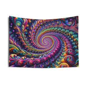 Vibrant Trippy Neon Infinity Craze Infinity Patterns Art Tapestry