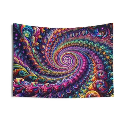Vibrant Trippy Neon Infinity Craze Infinity Patterns Art Tapestry