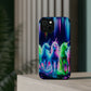 Neon Unicorn Pods. Neon Unicorns Premium Art Magsafe Magnet Tough IPhone 13 14 15 Pro Plus Max and Mini in Matte and Glossy Phone cases