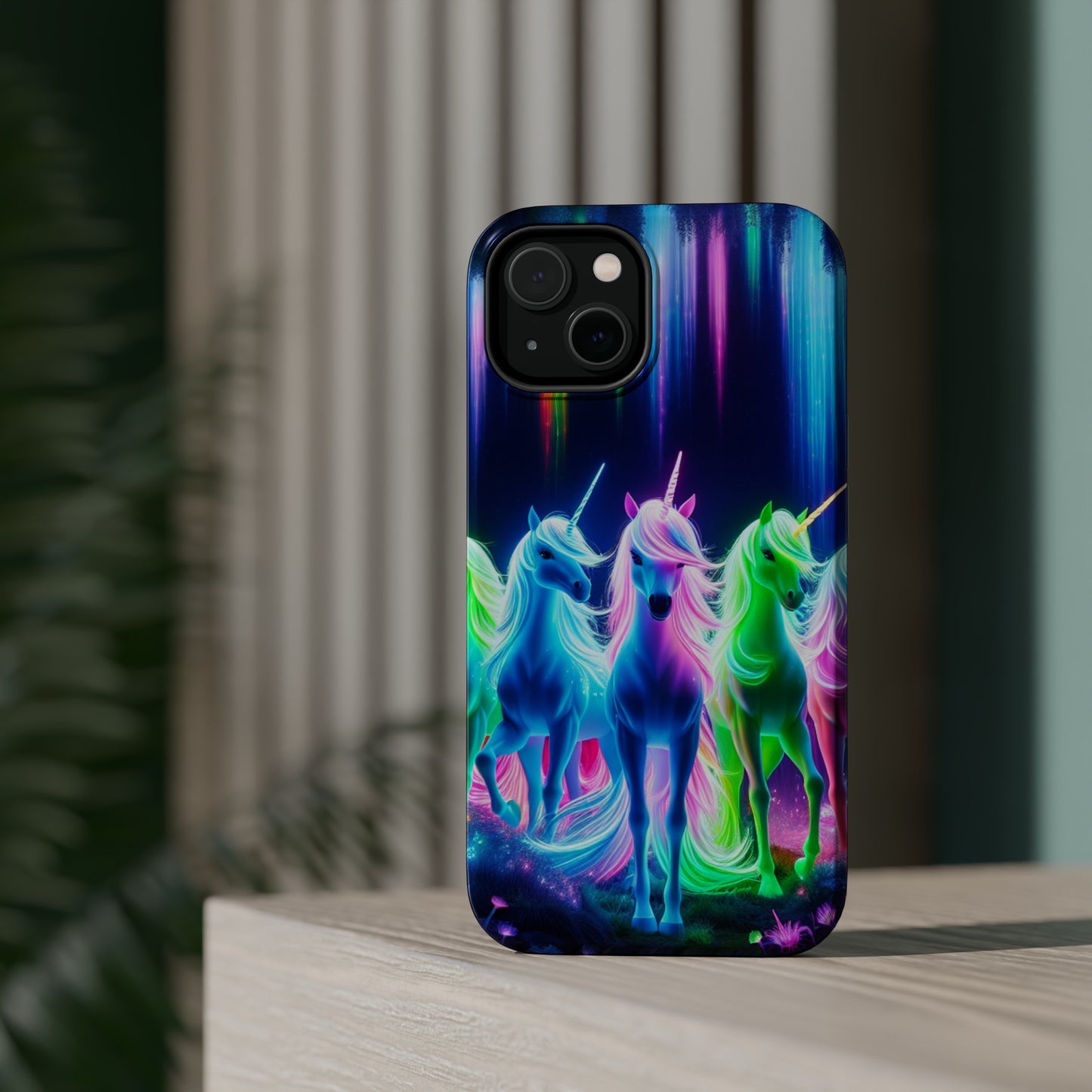 Neon Unicorn Pods. Neon Unicorns Premium Art Magsafe Magnet Tough IPhone 13 14 15 Pro Plus Max and Mini in Matte and Glossy Phone cases