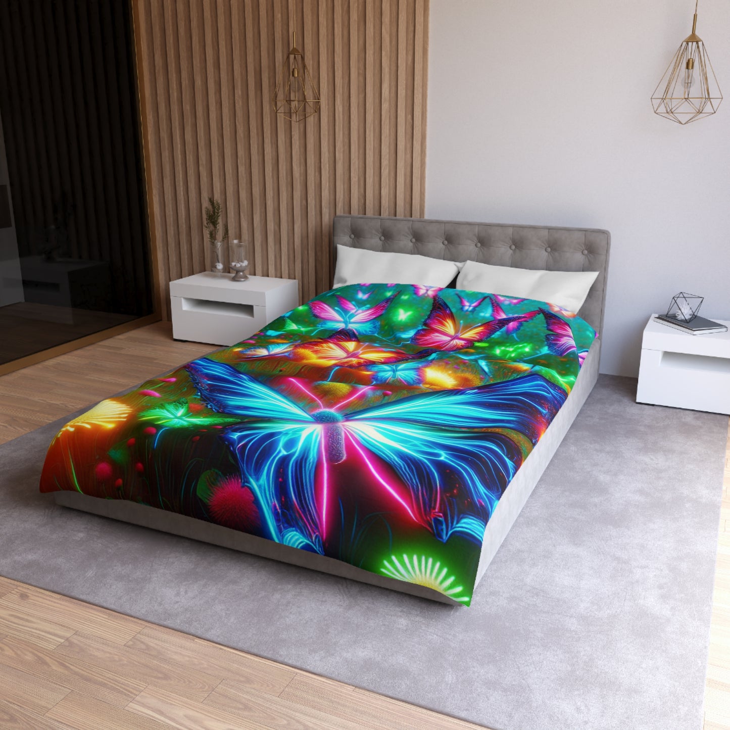 Leonardo de LaVisione - NEON Butterflies Microfiber Duvet Cover
