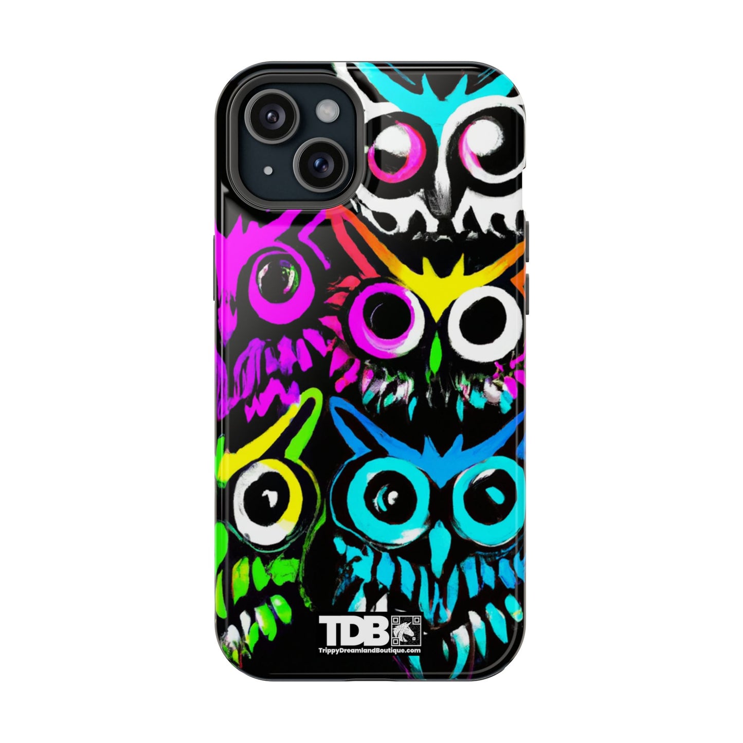 TDB iPhone Magnetic Tough Case - Psychedelic Rave Owl Design