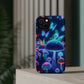 Neon Glitterbug Heaven. Neon Butterflies and Mushrooms Premium Art Magsafe Magnet Tough IPhone 13 14 15 Pro Plus Max and Mini in Matte and Glossy Phone cases