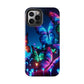 "Electric Morpho Rain" NEON Butterflies Tough Phone Case Iphone  7 8 9 10 11 12 13 14 SE X XR XS Pro Max Mini Plus