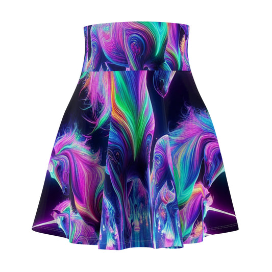 Neon Mysticism -NEON Unicorns Woman' Skater Skirt
