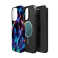 "Electrically Vivid Reverie" Neon Butterflies Premium Art Magsafe Magnet Tough IPhone 13 14 15 Pro Plus Max and Mini in Matte and Glossy Phone cases