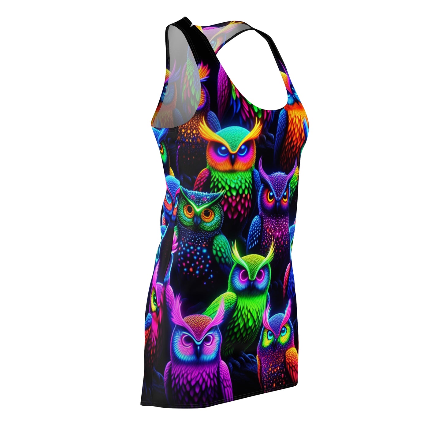Neon Night Owls. Neon Owls Racerback Dress