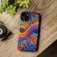 ElectroFractal Fluorescence. Neon Trippy Infinity Patterns Premium Art Magsafe Magnet Tough IPhone 13 14 15 Pro Plus Max and Mini in Matte and Glossy Phone cases
