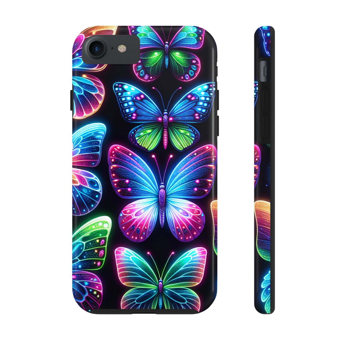 "Dance of the Neon Butterflies" NEON Butterflies Tough Phone Case Iphone 6 7 8 9 10 11 12 13 14 SE X XR XS Pro Max Mini Plus