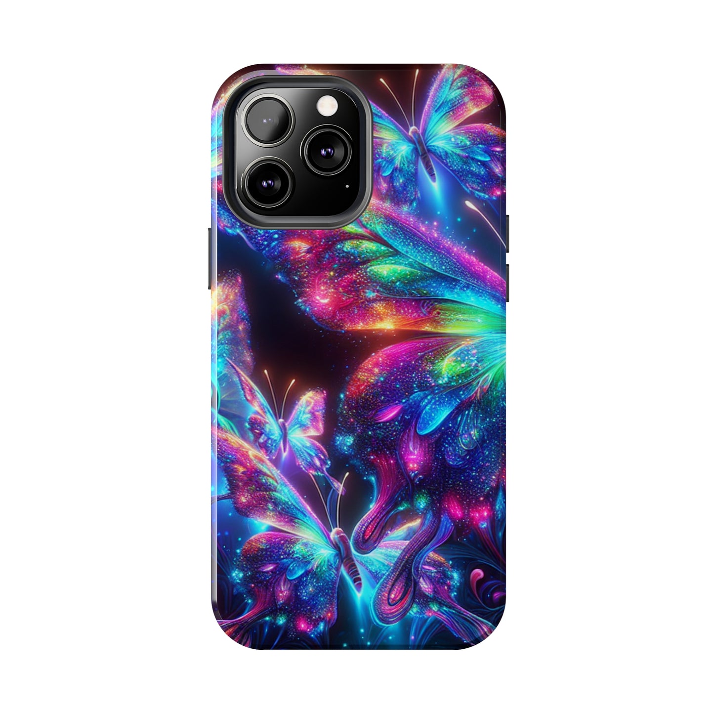"Butterfly Prism Eruption" NEON Butterflies Tough Phone Case