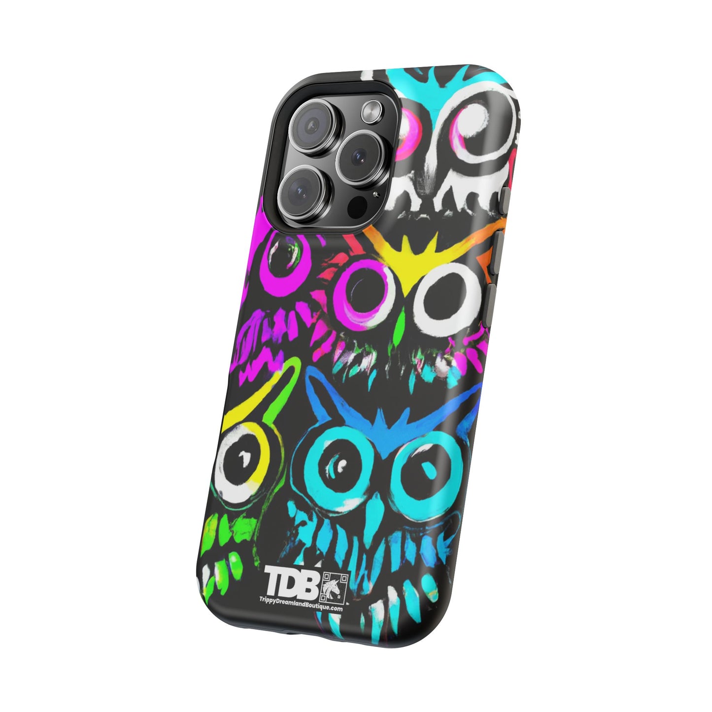 TDB iPhone Magnetic Tough Case - Psychedelic Rave Owl Design
