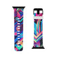 "Neon Glitchscape" - Trippy Infinity Patterns Iwatch Band
