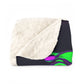 "Owls in Neon Splendor" - NEON Owls Art Sherpa Blanket