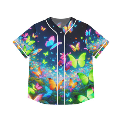 "Neon Flutterby Glow" Neon Butterflies Womans Jersey