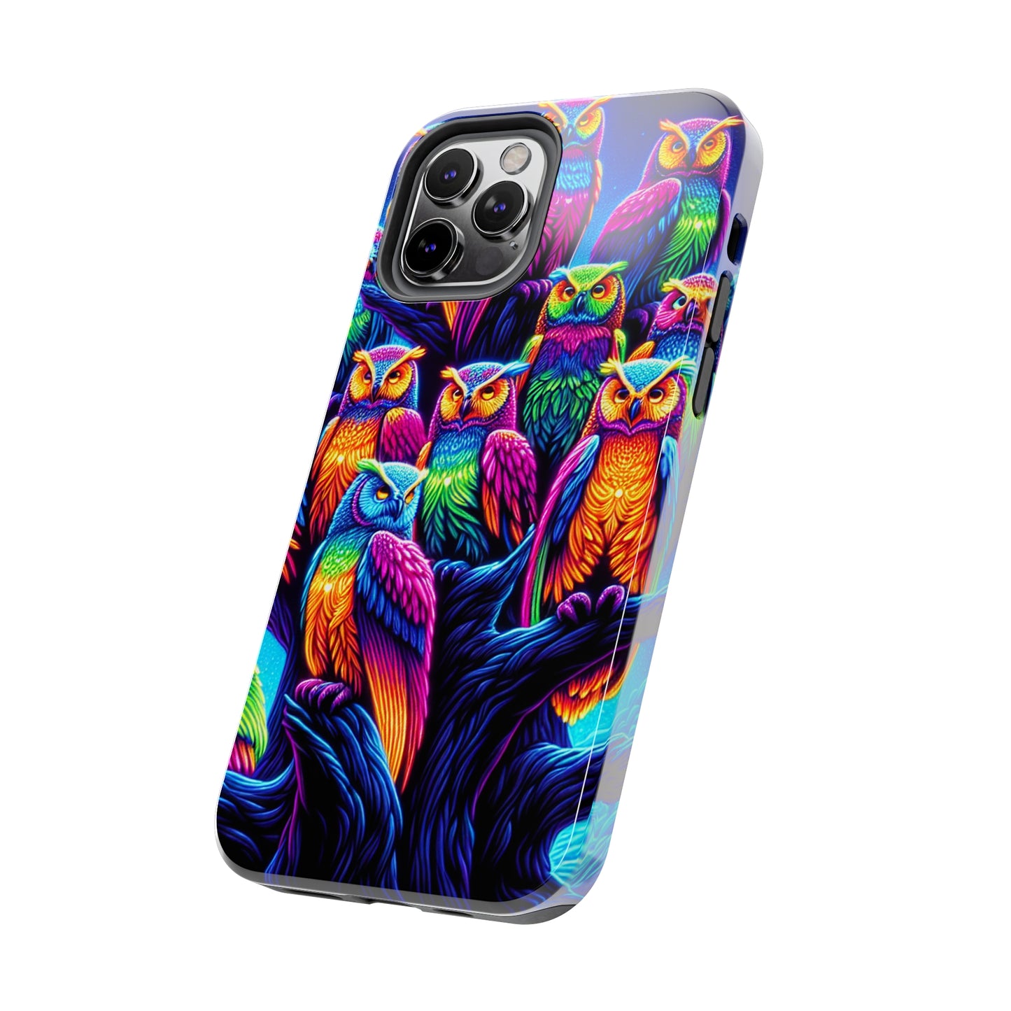 Neon Nocturne. NEON Owls Tough Phone Case