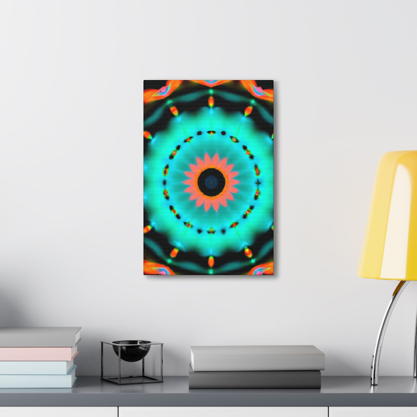 Cosmic Chroma Maze. Trippy Infinity Patterns Art Canvas