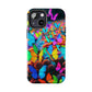 "Neon Butterfly Mural" NEON Butterflies Tough Phone Case Iphone 6 7 8 9 10 11 12 13 14 SE X XR XS Pro Max Mini Plus