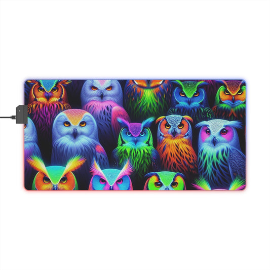 Neonat Owlarium NEON Owls Art LED Mousepad
