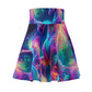 "Galactic Glitz: A Magical Dance of Unicorns" -NEON Unicorns Woman' Skater Skirt