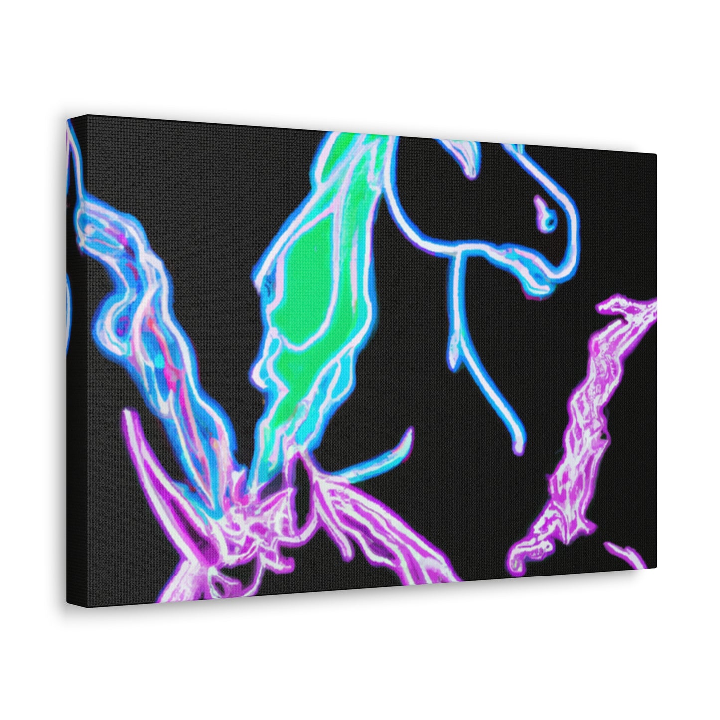 "Galactic Shebang of Neon Unicorns" NEON Unicorns Art Canvas