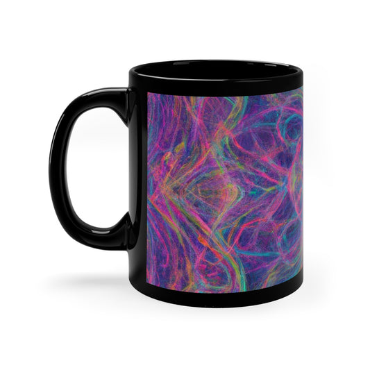 Vivid Dimension Infinity Weave. Trippy Infninty Patterns 11oz Black Mug