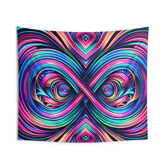 Electric Acid Cosmos. Infinity Patterns Art Tapestry