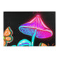 "Neon Flutter 'n Fungi" Butterflies & Mushrooms Area Rug