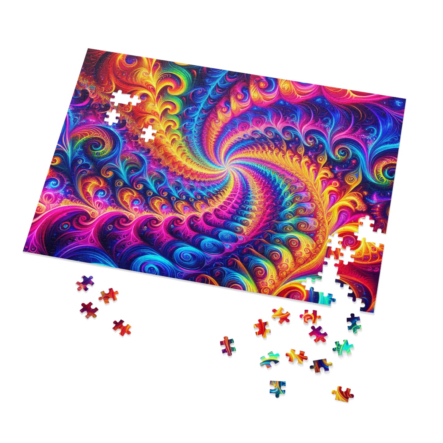 VibrantInfinityNeon. - Neon Trippy Infinity Patterns Puzzle 30, 110, 252, and 1000 Pieces