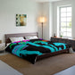 "Neon Foliage Festivity" Butterflies & Mushrooms Comforter Blanket