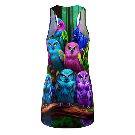 Neon Owl Splatter. Neon Owls Racerback Dress