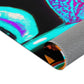 "Neon Flutter 'n Fungi" Butterflies & Mushrooms Area Rug