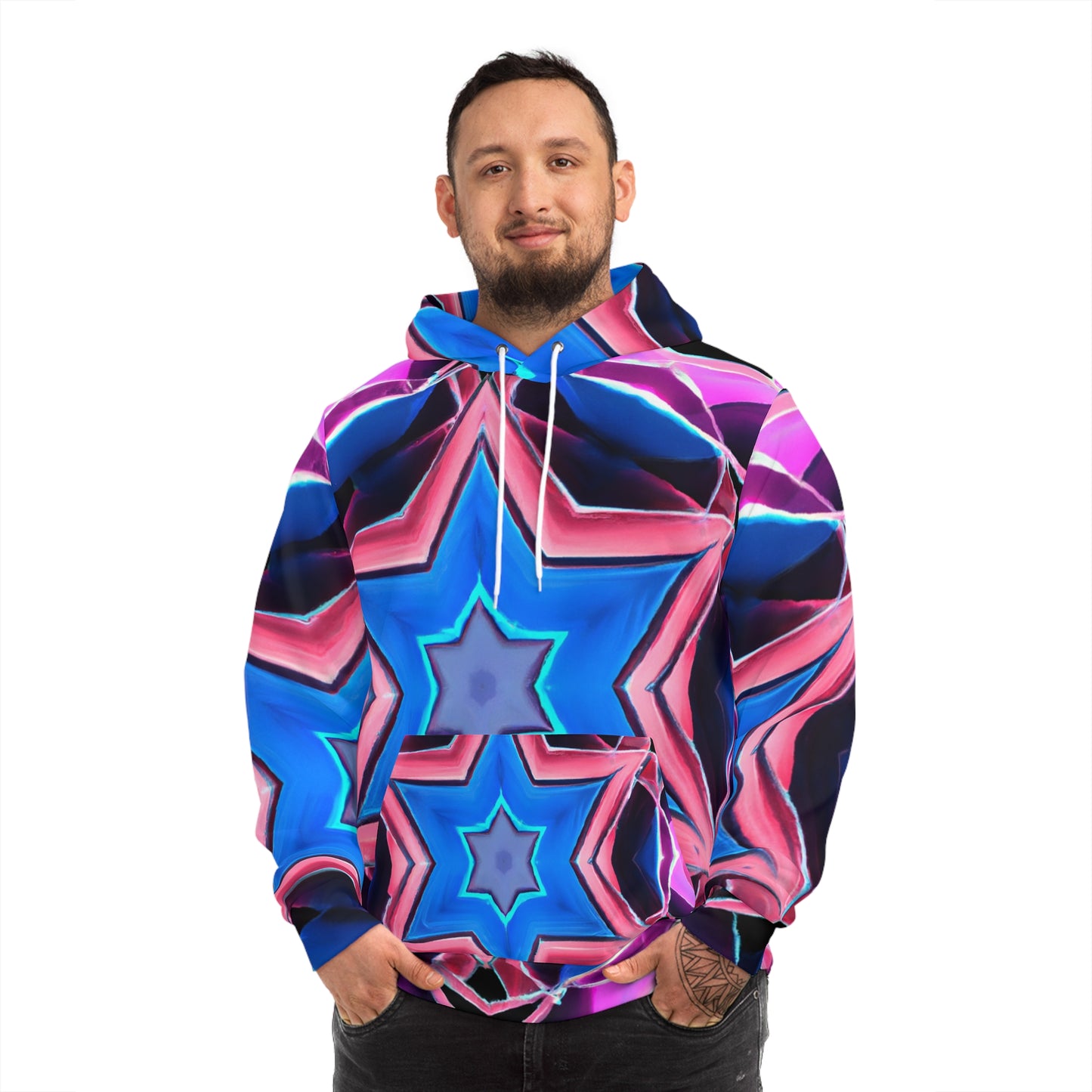 Vibrant Trippin' Neon Eternity -Trippy Infinity Patterns AOP Hoodie