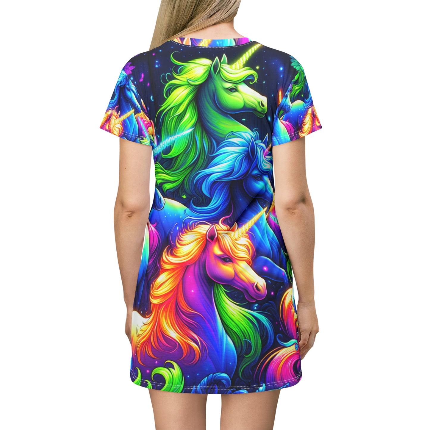 Neon Unicorn Groove. Neon Unicorns Womans T Shirt Dress
