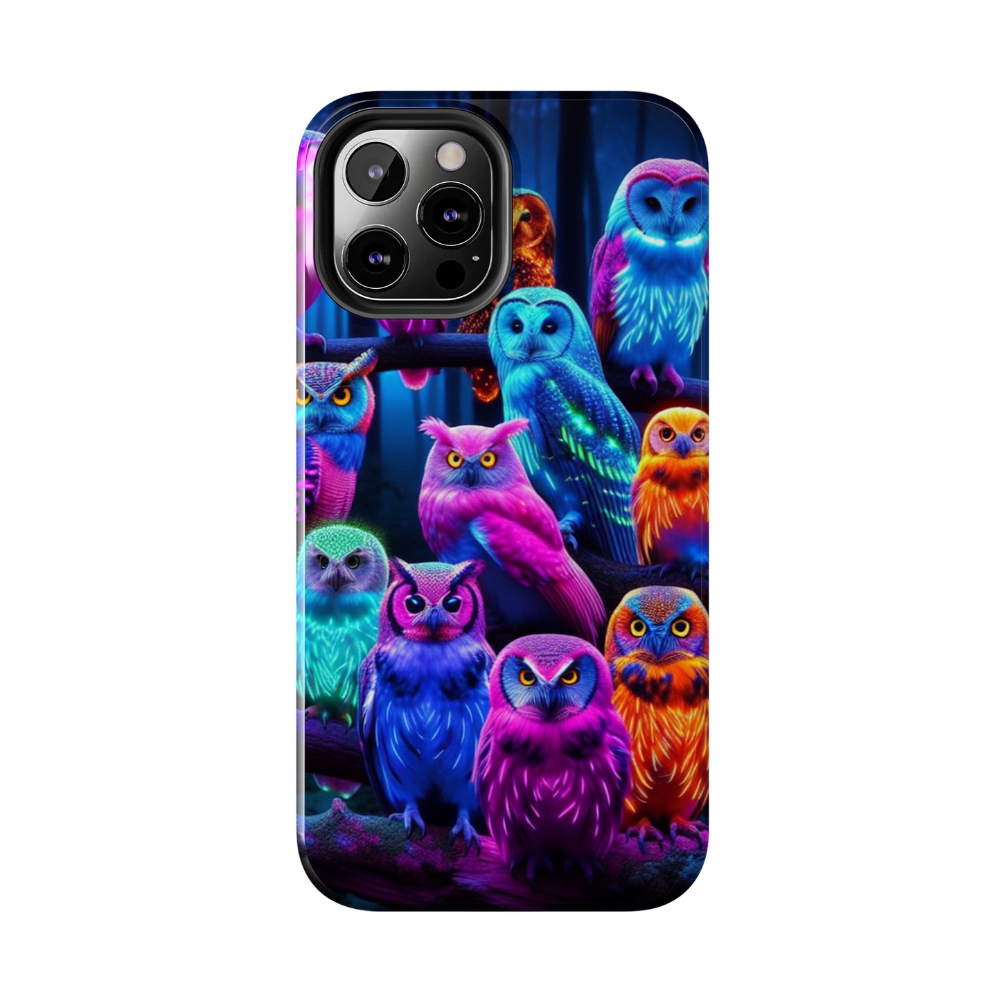 Neon Party of Owls NEON Owls Phone Case Iphone 7 8 9 10 11 12 13 14 Pro Max Mini Plus XR XS SE
