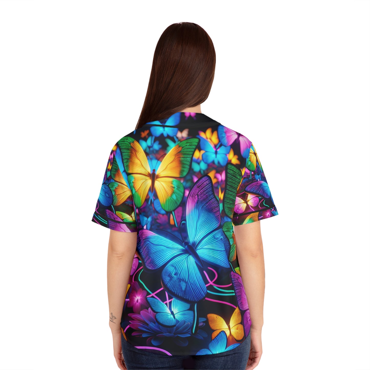 Neon Butterfly Bliss. Neon Butterflies Womans Jersey